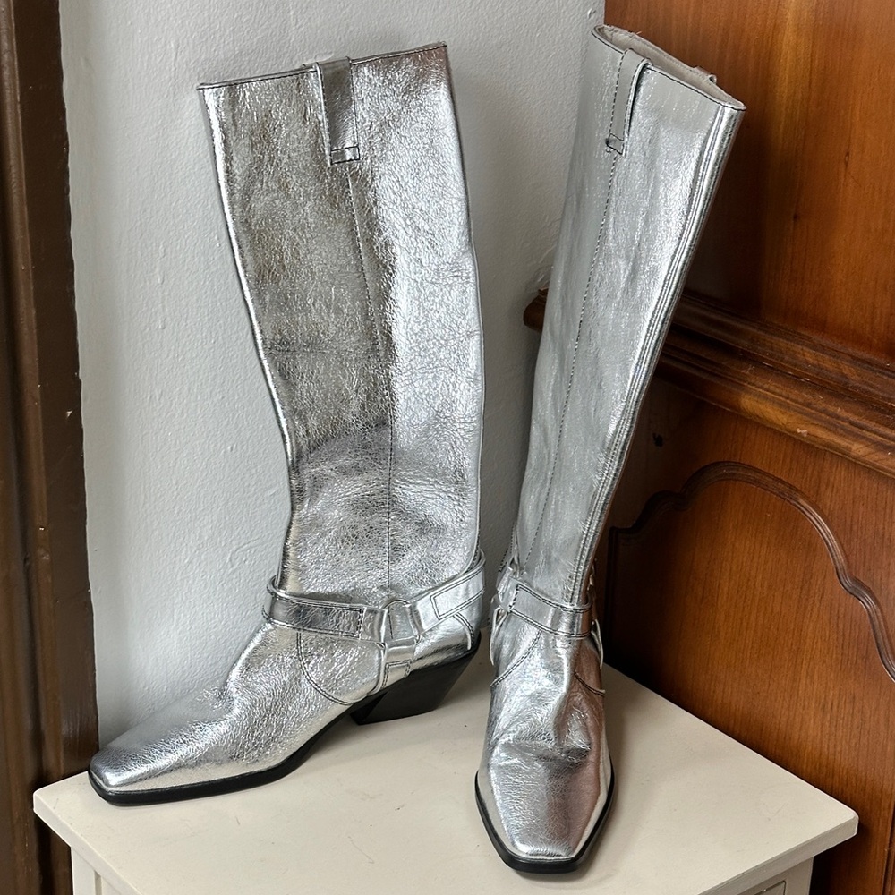 Caverly Milly Boot Crinkle Silver Size 39 - Picture 6 of 16